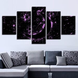 Moon 11 - Space 5 Panel Canvas Art Wall Decor