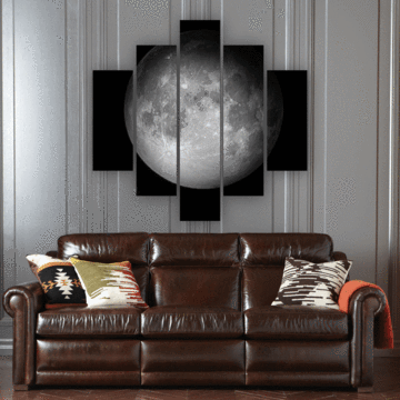 Moon 2 - Nature 5 Panel Canvas Art Wall Decor Moon 2 - Nature 5 Panel Canvas Art Wall Decor