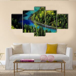 Moon Bay In Kanak Lake - Nature 5 Panel Canvas Art Wall Decor