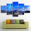 Moon Mountain - Nature 5 Panel Canvas Art Wall Decor