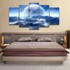 Moon Planet Space Mountains Clouds Dream Landscape - Nature 5 Panel Canvas Art Wall Decor