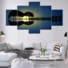 Moon Tree - Nature 5 Panel Canvas Art Wall Decor