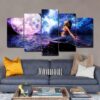 Moonlight Mermaid - Nature 5 Panel Canvas Art Wall Decor