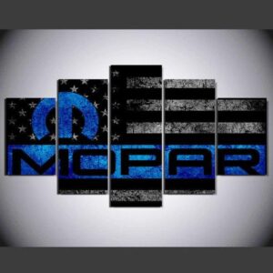 Mopar Rugged American Flag - Abstract 5 Panel Canvas Art Wall Decor