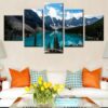 Moraine Lake 03 - Nature 5 Panel Canvas Art Wall Decor