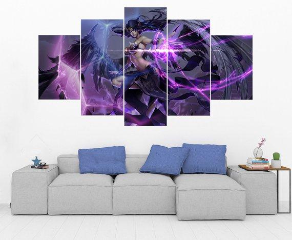 Morgana - League Of Legends - Gaiming 5 Panel Canvas Art Wall Decor Morgana - League Of Legends - Gaiming 5 Panel Canvas Art Wall Decor