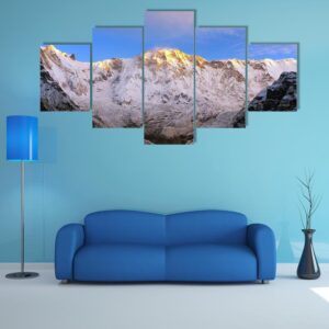 Morning View Of Mount Annapurna - Nature 5 Panel Canvas Art Wall Decor