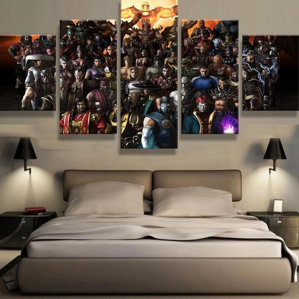 Mortal Kombat All Characters Gaming - 5 Panel Canvas Art Wall Decor Mortal Kombat All Characters Gaming - 5 Panel Canvas Art Wall Decor