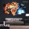 Mortal Kombat V2 - Gaming 5 Panel Canvas Art Wall Decor