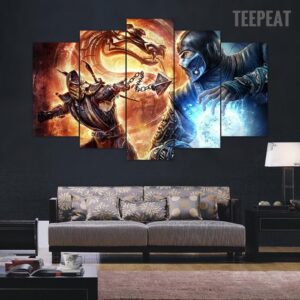Mortal Kombat V2 - Gaming 5 Panel Canvas Art Wall Decor