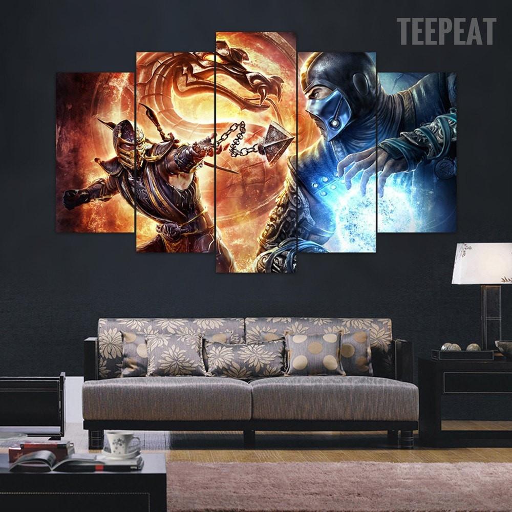 Mortal Kombat V2 - Gaming 5 Panel Canvas Art Wall Decor Mortal Kombat V2 - Gaming 5 Panel Canvas Art Wall Decor