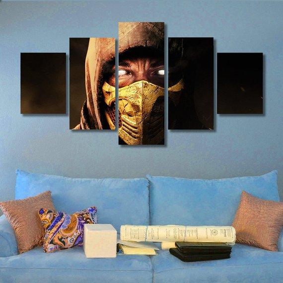 Mortal Kombat - Gaming 5 Panel Canvas Art Wall Decor Mortal Kombat - Gaming 5 Panel Canvas Art Wall Decor