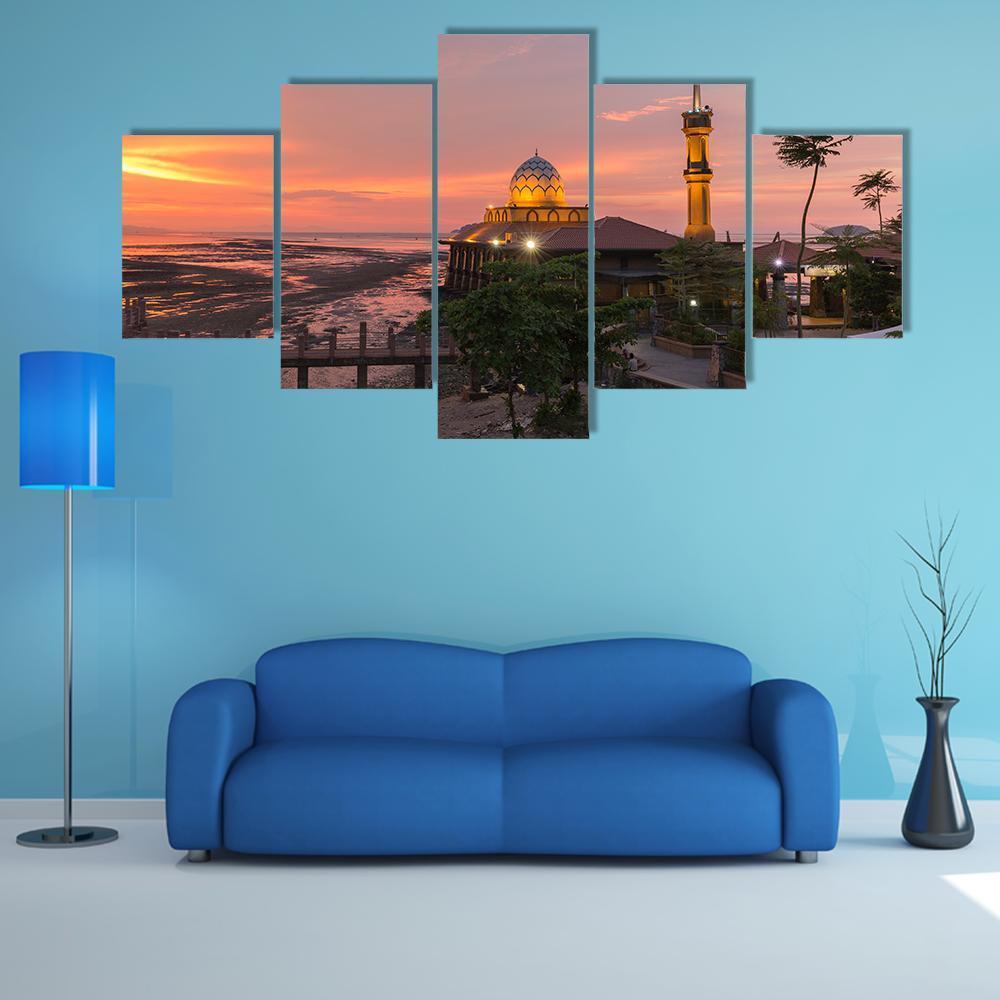Mosque Al-Hussain - Nature 5 Panel Canvas Art Wall Decor Mosque Al-Hussain - Nature 5 Panel Canvas Art Wall Decor