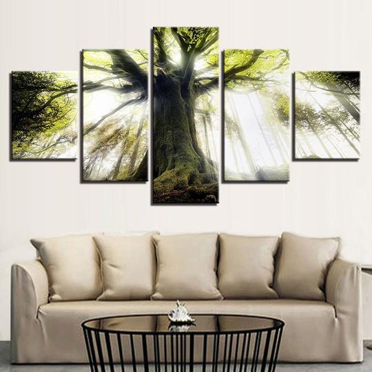 Mossy Tree - Nature 5 Panel Canvas Art Wall Decor Mossy Tree - Nature 5 Panel Canvas Art Wall Decor