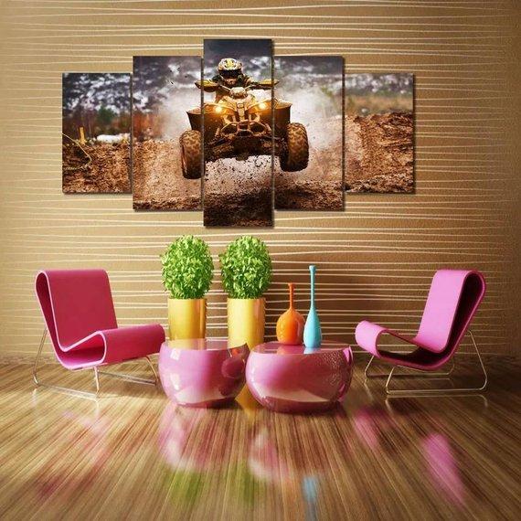 Moto Quad - Sport 5 Panel Canvas Art Wall Decor Moto Quad - Sport 5 Panel Canvas Art Wall Decor
