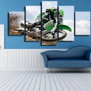 Motocross 3 - Sport 5 Panel Canvas Art Wall Decor