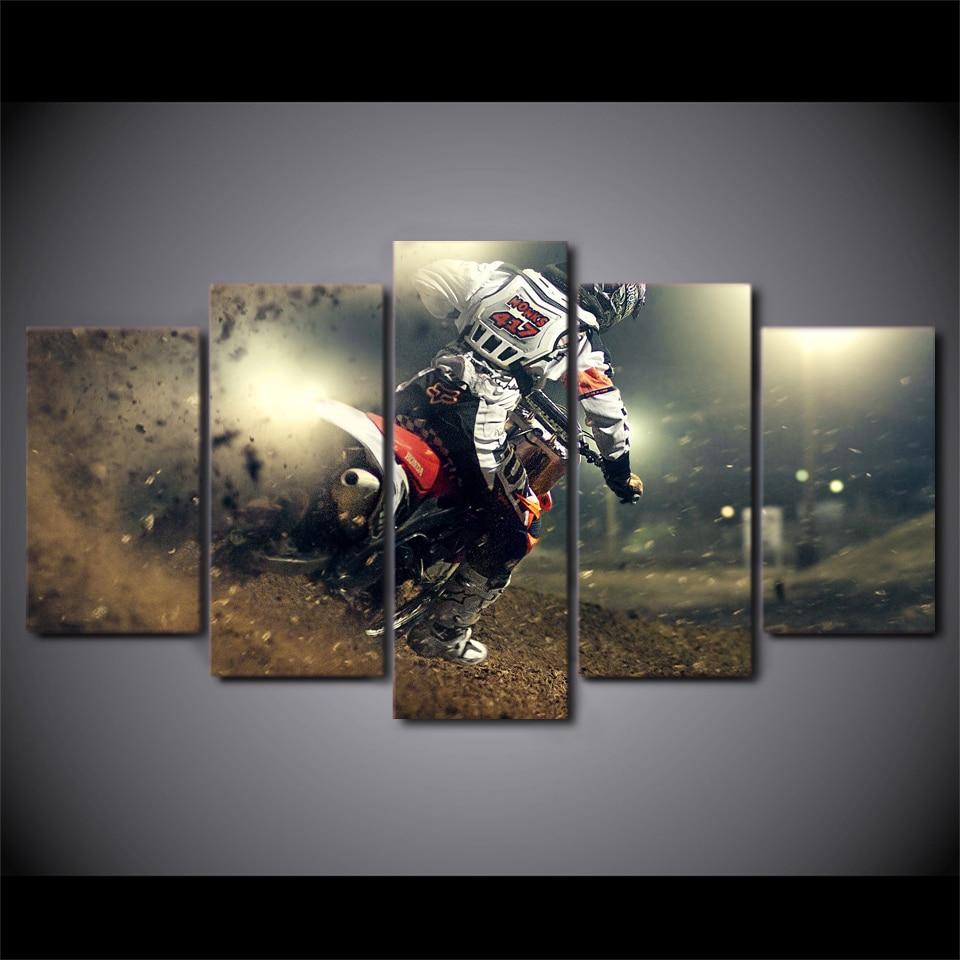 Motocross Motor Car - Automative 5 Panel Canvas Art Wall Decor Motocross Motor Car - Automative 5 Panel Canvas Art Wall Decor