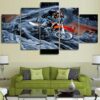 Motocross Supercross Dirt Bike Spinning Out - Sport 5 Panel Canvas Art Wall Decor