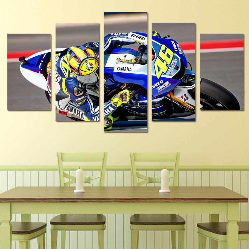 Motocycle Racing - Automative 5 Panel Canvas Art Wall Decor Motocycle Racing - Automative 5 Panel Canvas Art Wall Decor