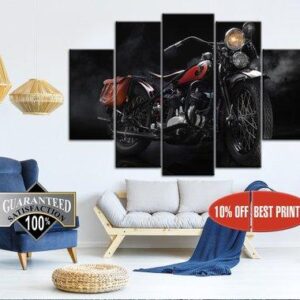 Motorbike 3 - Aumative 5 Panel Canvas Art Wall Decor