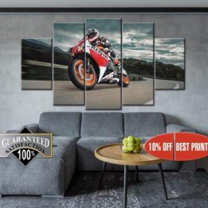 Motorbike Sport Bike Racing - Sport 5 Panel Canvas Art Wall Decor