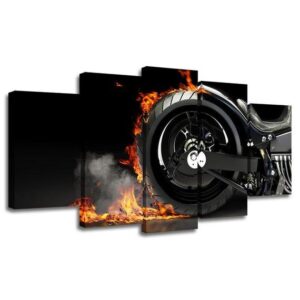 Motorcycle 6 - Automative 5 Panel Canvas Art Wall Decor