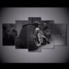Motorcycle Bike Chopper Sports Race Motor Bikers Landscape - Automative 5 Panel Canvas Art Wall Decor