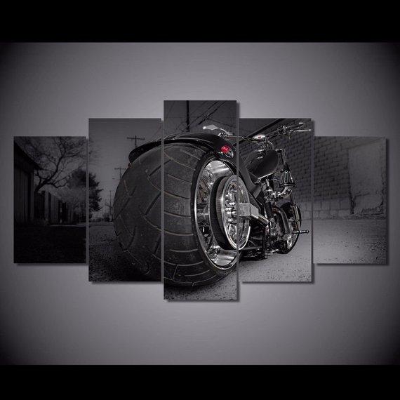 Motorcycle Bike Chopper Sports Race Motor Bikers Landscape - Automative 5 Panel Canvas Art Wall Decor Motorcycle Bike Chopper Sports Race Motor Bikers Landscape - Automative 5 Panel Canvas Art Wall Decor