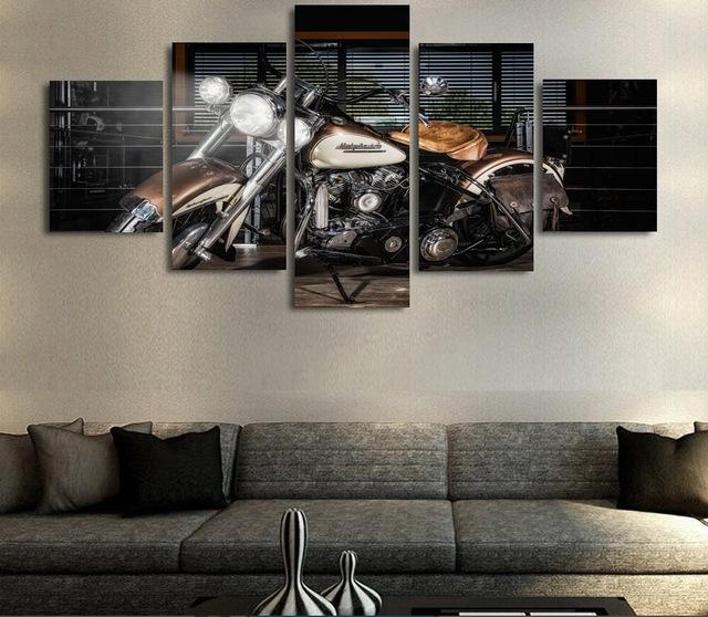 Motorcycle Chopper 1 - Automative 5 Panel Canvas Art Wall Decor Motorcycle Chopper 1 - Automative 5 Panel Canvas Art Wall Decor