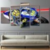 Motorcycle Moto Gp Valentino Rossi - Sport 5 Panel Canvas Art Wall Decor