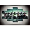 Motorcycle Race Tableau - Sport 5 Panel Canvas Art Wall Decor