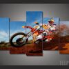 Motorcycle Racing - Sport 5 Panel Canvas Art Wall Decor