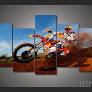 Motorcycle Racing - Sport 5 Panel Canvas Art Wall Decor