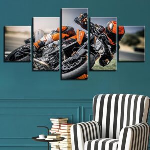 Motorcycle Riders - Automative 5 Panel Canvas Art Wall Decor