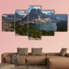 Mount Assiniboine In British Columbia - Nature 5 Panel Canvas Art Wall Decor