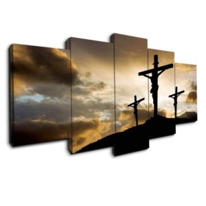 Mount Calvary - Religion 5 Panel Canvas Art Wall Decor