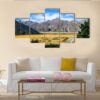 Mount Cook Valley Alpine Landscape - Nature 5 Panel Canvas Art Wall Decor