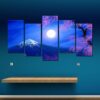 Mount Fuji Cherry Blossom Landscape - Nature 5 Panel Canvas Art Wall Decor