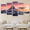 Mount Matterhorn - Nature 5 Panel Canvas Art Wall Decor