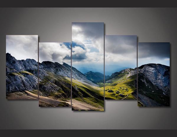 Mount Pilatus Switzerland 05 - Nature 5 Panel Canvas Art Wall Decor Mount Pilatus Switzerland 05 - Nature 5 Panel Canvas Art Wall Decor
