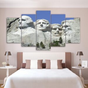Mount Rushmore 01 - Nature 5 Panel Canvas Art Wall Decor