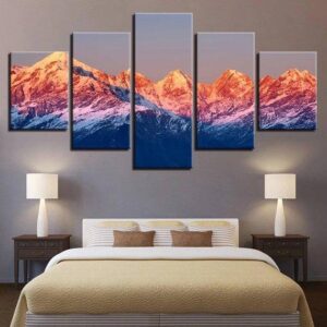 Mountain 3 - Nature 5 Panel Canvas Art Wall Decor