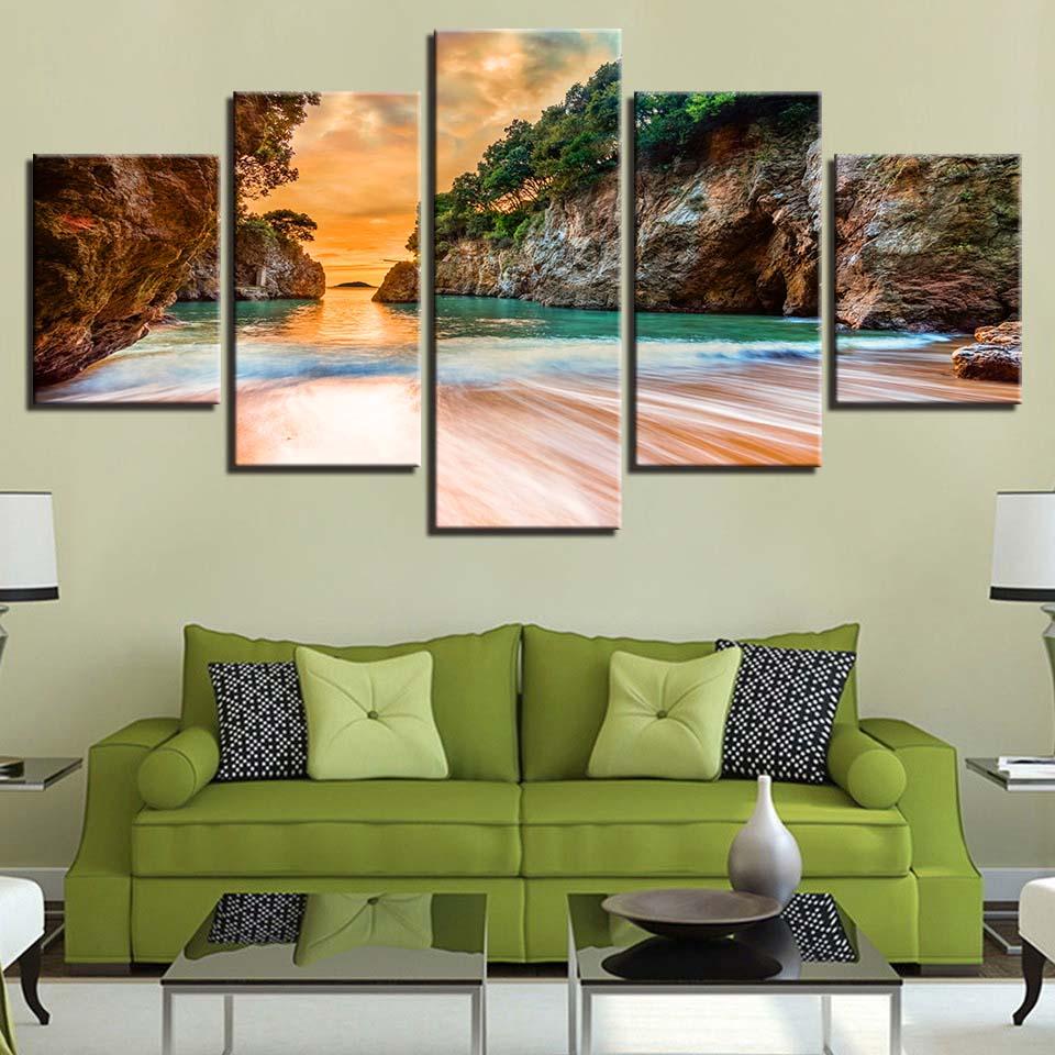 Mountain 34 - Nature 5 Panel Canvas Art Wall Decor Mountain 34 - Nature 5 Panel Canvas Art Wall Decor