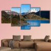 Mountain Above The Lake - Nature 5 Panel Canvas Art Wall Decor