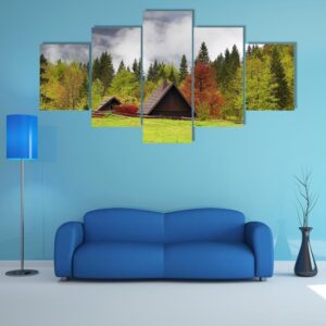 Mountain Alps Landscape In Slovenia - Nature 5 Panel Canvas Art Wall Decor