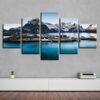 Mountain And Blue Sea 1 - Space 5 Panel Canvas Art Wall Decor