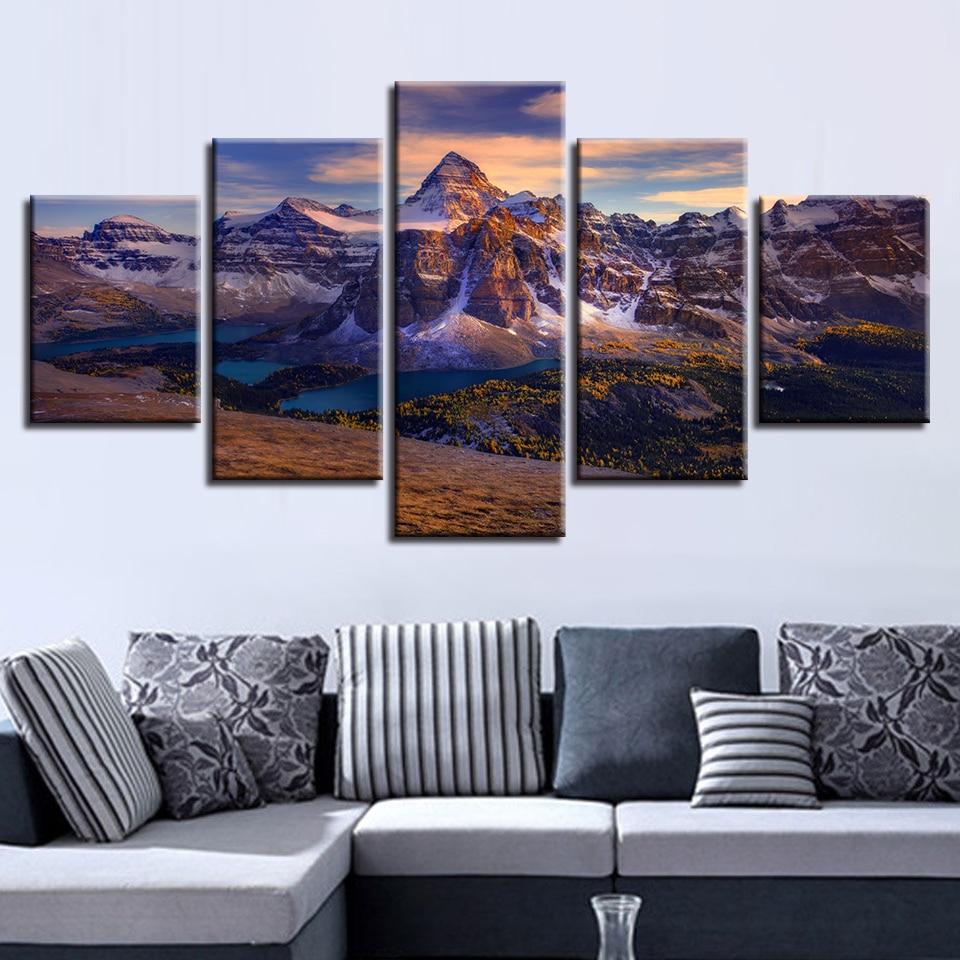 Mountain And River - Nature 5 Panel Canvas Art Wall Decor Mountain And River - Nature 5 Panel Canvas Art Wall Decor