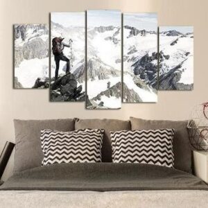 Mountain Climber - Nature 5 Panel Canvas Art Wall Decor