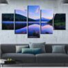 Mountain Lake 02 - Nature 5 Panel Canvas Art Wall Decor