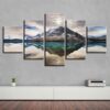 Mountain Lake 7 - Nature 5 Panel Canvas Art Wall Decor
